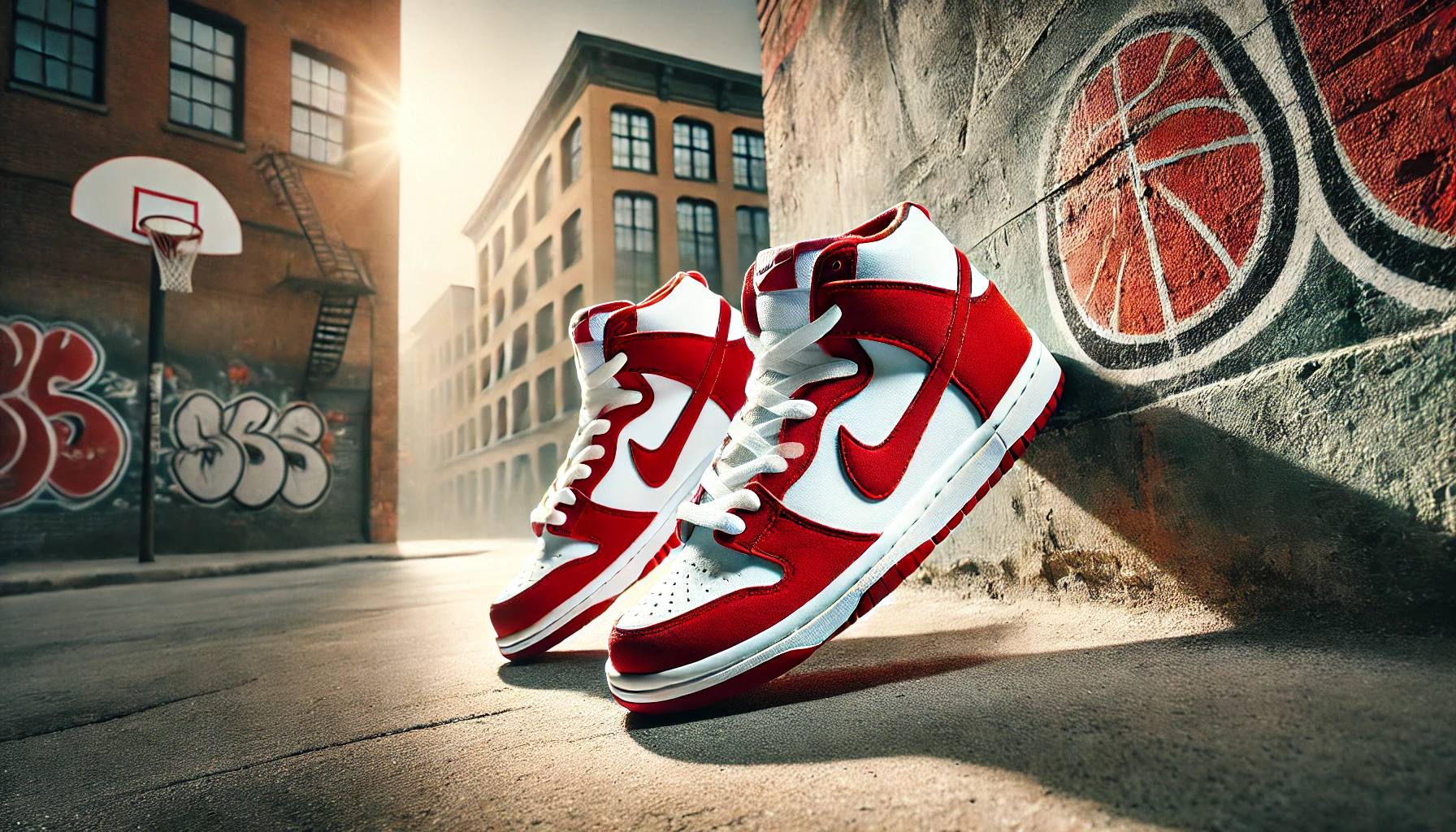 Red and White Dunks