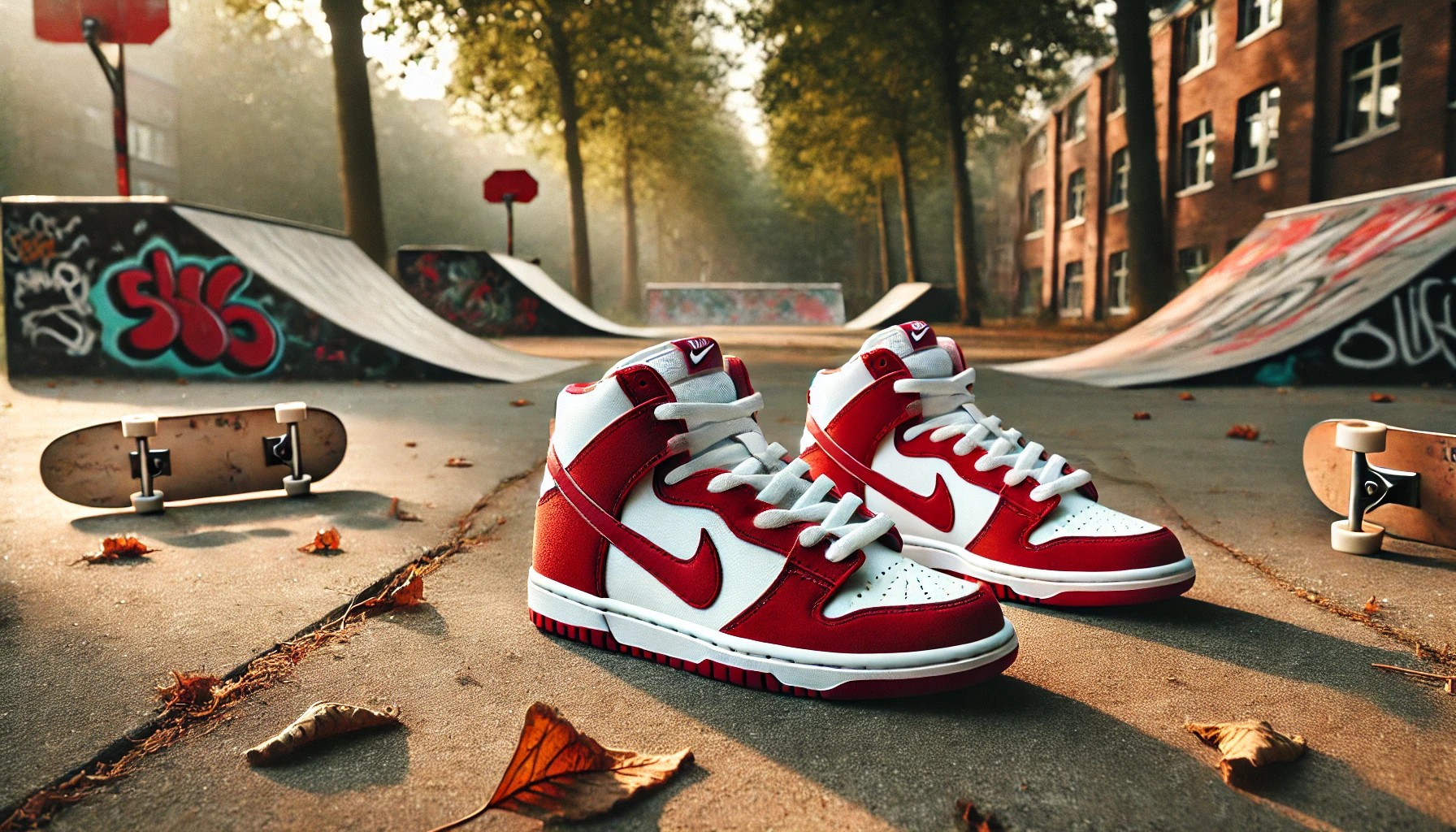 Red and White Dunks