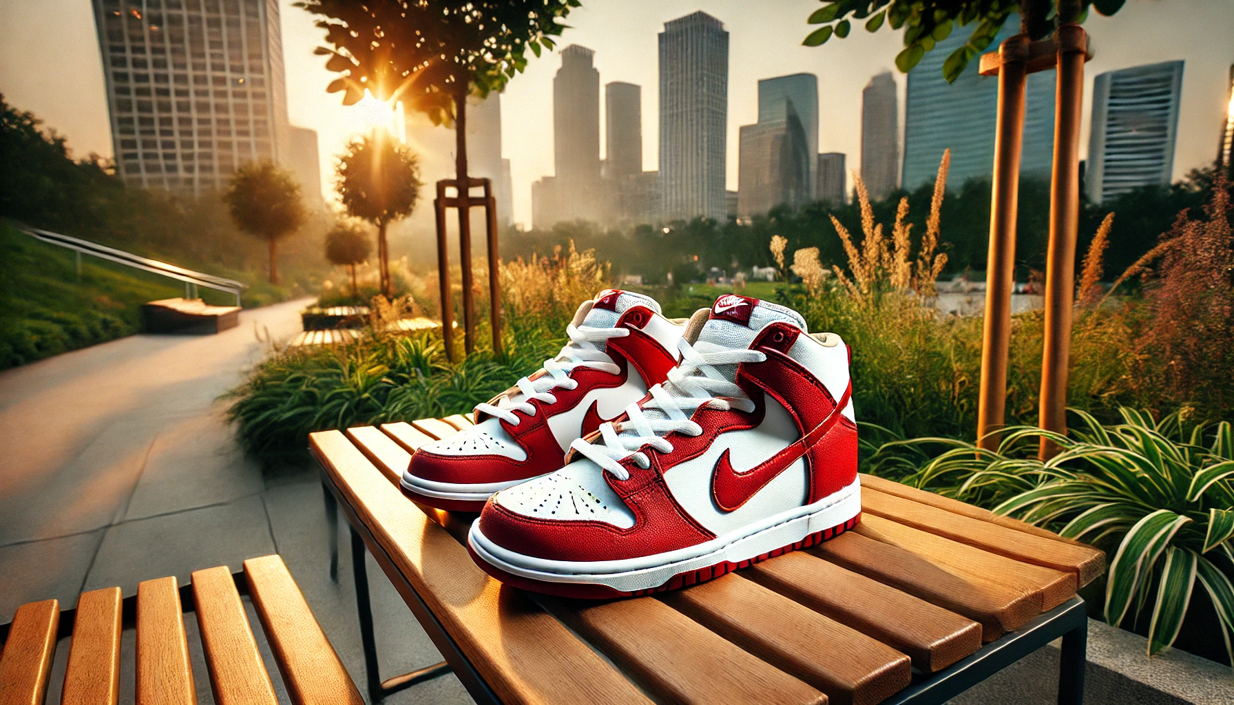 Red and White Dunks